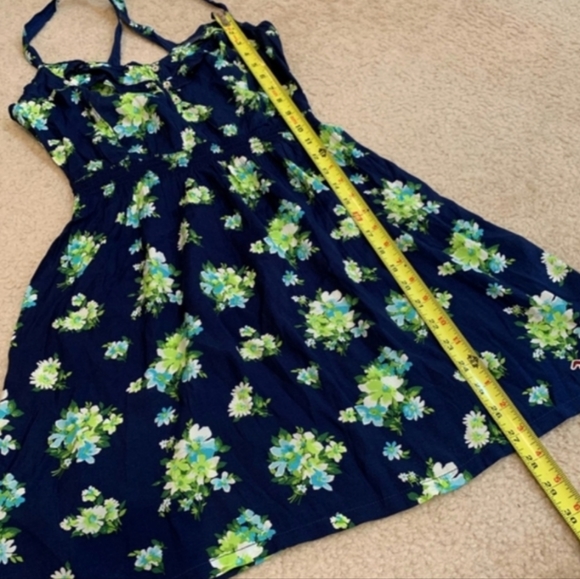 Vintage Hollister Floral Watercolor Navy Mini Dress size M - Picture 9 of 12